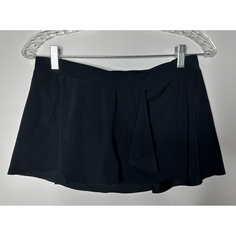 Black Swim Skirt Skort Activewear Women Size 6 Swim Feminine Flowy Short - Picture 2 of 4